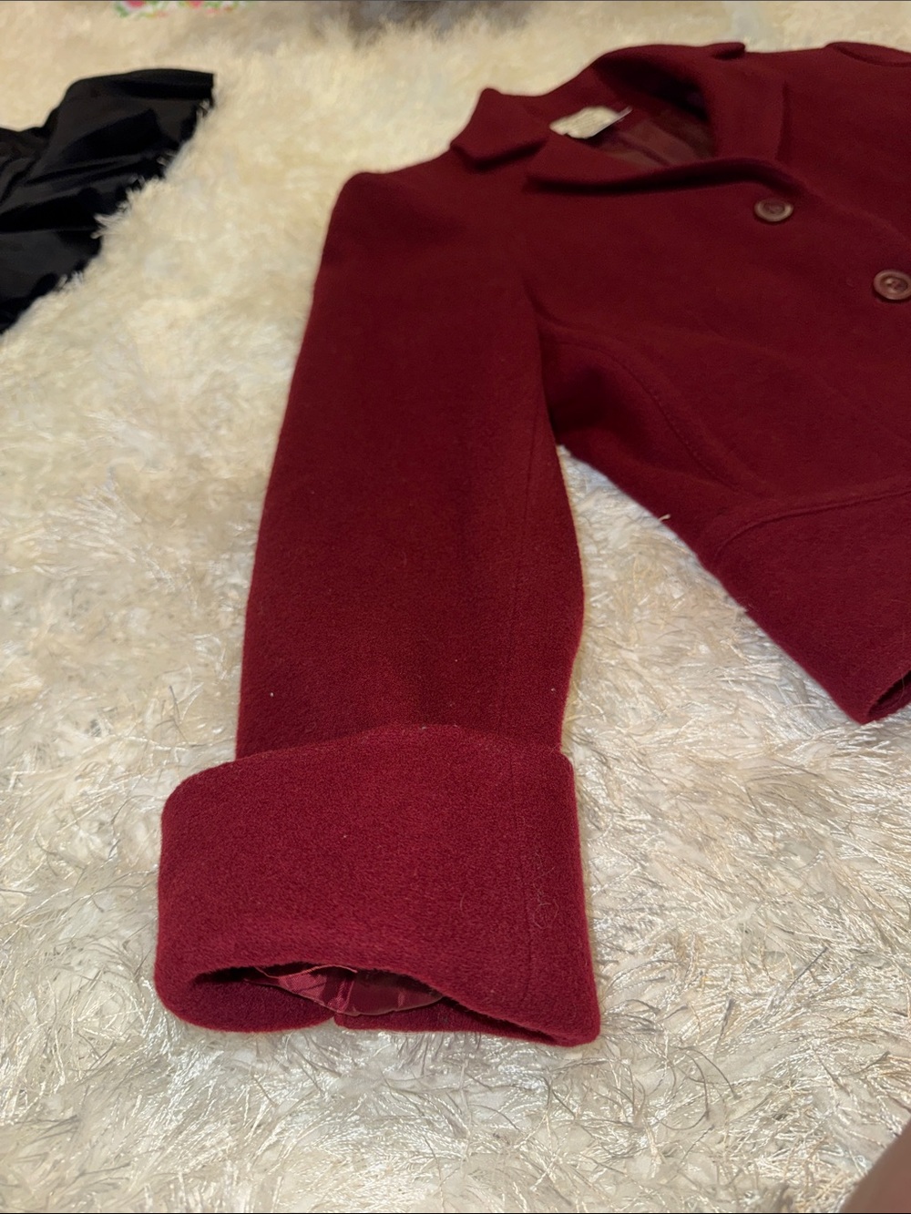 Women's Burgundy Tailored Wool-Blend Blazer Jacket